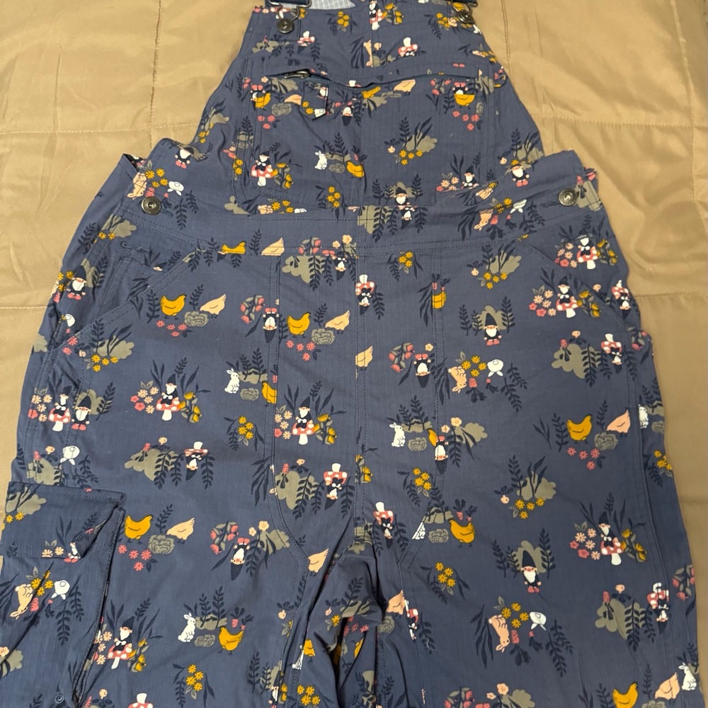 Duluth Trading Co Blue Floral Jumpsuit